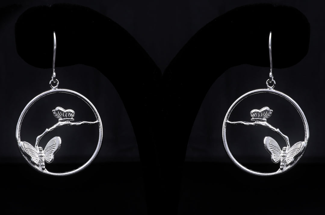 Butterfly Branch Hoops Earring